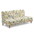 thumbnail image 1 of ZIATUBLES Daisy Armless Futon Sofa Cover, Stretch Elastic Couch Slipcover Dustproof Furniture Protector Machine Washable Sofa Bed Cover for Living Room Bedroom, 1 of 9