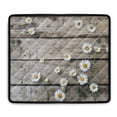 thumbnail image 1 of ZIATUBLES Daisy Wood Grain Washer and Dryer Top Protector Mat, Dust Proof Washing Machine Top Cover Pad for Laundry Room Washable Home Kitchen Decor Accessories, 24 x 19.7 Inch, 1 of 6