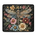 thumbnail image 1 of ZIATUBLES Dragonfly Floral Washer Dryer Dust Proof Top Cover Wrapped Design Washing Machine Top Protector Pad Versatile Home Laundry Room Kitchen Decor Accessories, 24 x 19.7 Inch, 1 of 7