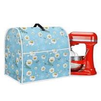 ZIATUBLES Dust Cover for Kitchen Stand Mixer Multi-Functional Small Kitchen Appliance with Front Pockets Easy to Clean Compatible with 4.5-5 Quart Mixers, Daisy Light Blue