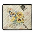 thumbnail image 1 of ZIATUBLES Dust Cover Pad for Washer Dryer Water Resistant Washing Machine Top Protector Mat for Laundry Room Home Multi Use Home Decor Accessories, 24 x 19.7 Inch, Sunflower Butterfly Postcard, 1 of 7
