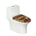 thumbnail image 1 of ZIATUBLES Elastic Edges Toilet Bowl Lid Cover Washable Reusable Toilet Seat Lid Fits Most Size Toilet Lids Summer Bathroom Decor Accessories, American Tribes Highland Cow Butterfly Sunflower, 1 of 6