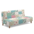 thumbnail image 1 of ZIATUBLES Flower Patchwork Armless Sofa Futon Slipcovers, Stretch Couch Cover Dustproof Elastic Furniture Protector Machine Washable for Living Room Bedroom, 1 of 9