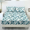 thumbnail image 1 of ZIATUBLES Full Size Sheet Set, Breathable Durable Cooling Polyester Spandex Bedding for Bedroom, 3 Pcs Bed Sheets Set - 1 Fitted Sheet, 2 Pillowcases (Leaf, Full), 1 of 5