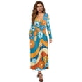 thumbnail image 1 of FKELYI Groovy Hippie Daisy Flower Print Womens Fall Dress Long Sleeve Maxi Dress for Wedding Party Casual Outdoor Cloth V Neck Soft Dresses with Pocket, XL, 1 of 6