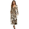 thumbnail image 1 of FKELYI Grunge Leopard Cow Print Fall Maxi Dress for Women Long Sleeve A-Line Flowy Dresses with Side Pockets V Neck Casual Dress for Spring Winter, 2XL, 1 of 6