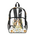 thumbnail image 1 of ZIATUBLES Heavy Duty Clear Backpack 17 Inch, Fabric & PVC Transparent Bookbag with Giraffe Floral Print, Sturdy See Through Backpack Easy to Clean for Work, School & Stadium, 1 of 7