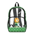 thumbnail image 1 of ZIATUBLES Heavy Duty Clear Backpack, Skateboarding Lion Print Fabric & PVC Transparent Bag with Reinforced Strap, Large Capacity See Through Backpack for School Work Security Travel, 1 of 7