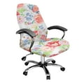 thumbnail image 1 of ZIATUBLES Home Office Chair Cover Computer Desk Rotating Chair Slipcover Removable Washable Stylish High Back Chair Protector Covers with Snap Button, S, Floral Bee White, 1 of 7
