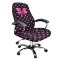 thumbnail image 1 of ZIATUBLES Home Office Chair Cover Computer Desk Rotating Chair Slipcover Removable Washable Stylish High Back Chair Protector Covers with Snap Button, S, Moon Star Triangle Bow Black, 1 of 7