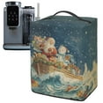 thumbnail image 1 of ZIATUBLES Ice Cream Maker Dust Cover, Stain Resistant Kitchen Appliance Decor Cover with Front Pocket, 15.35" x 9.84" x 18.11", Vintage Santa Claus Snowman Boat Print, 1 of 6