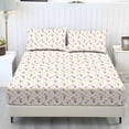 thumbnail image 1 of ZIATUBLES King Size Sheet Set, Breathable Durable Cooling Polyester Spandex Bedding for Bedroom, 3 Pcs Bed Sheets Set - 1 Fitted Sheet, 2 Pillowcases (Floral Ditsy White, King), 1 of 5