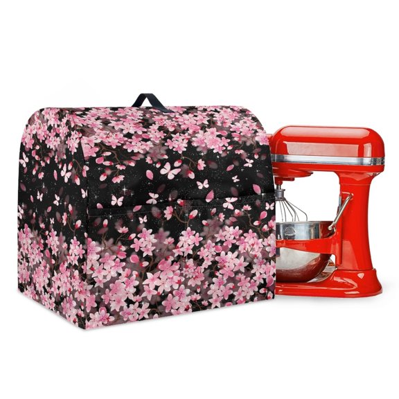 ZIATUBLES Kitchen Mixer Dust Cover Machine Washable Kitchen Mixer Cover Reusable Waterproof Butterfly Peach Blossom Print Kitchen Mixer Accessories Easy to Clean for 4.5-5 Quart Standing Mixer