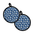 thumbnail image 1 of ZIATUBLES Kitchen Pot Holders Pack of 2 Heat Resistant Potholders Versatile Ultra Soft Hot Pads with Pockets and Cotton-like Lining to Handle Hot Cookware 8 Inch Kitchen Decor, Daisy Blue, 1 of 7