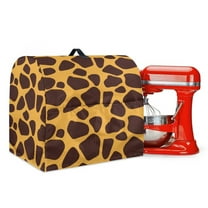 ZIATUBLES Kitchen Stand Mixer Cover Comfort Polyester Taffeta Kitchen Mixer Cover Reusable Multi-Functional Kitchen Appliance Cover with Front Pockets for 4.5-5 Quart, Giraffe Spot Pattern