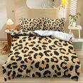 thumbnail image 1 of ZIATUBLES Leopard Printed Soft Duvet Cover Set, Queen Size Comforter Cover Set of 3, Comfortable Breathable Bedding with Zipper Closure (1 Duvet Cover, 2 Pillowcases), 1 of 8
