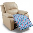 thumbnail image 1 of ZIATUBLES Light Blue American Flag Heart Print Recliner Chair Cover, Quilted Polyester Furniture Protector with Anti-Slip Silicone Dots, Washable Pet Friendly Seat Cushion Slipcover for Living Room, 1 of 8