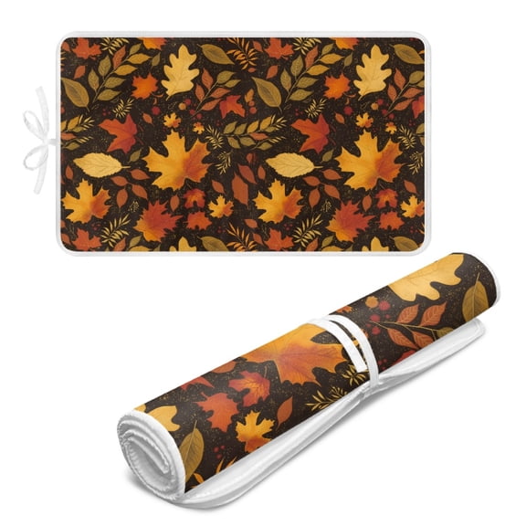 ZIATUBLES Maple Leaf Print Ironing Pad, 31.5 x 19.6 inch Foldable Ironing Mat Blanket for Top of Washer Dryer, Multifunctional Ironing Accessories Easy to Store