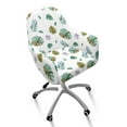 thumbnail image 1 of ZIATUBLES Monstera Areca Palm Print Curved Back Dining Chair Slipcover Stretchable Swivel Bar Stool Cover with Backs Removable Accent Vanity Desk Chair Protector Home Living Room Decor, 1 of 7