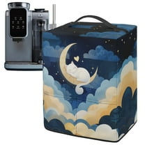 ZIATUBLES Moon Cat Ice Cream Machine Dust Cover, Stain Resistant Polyester Kitchen Countertop Appliance Decor Cover Compatible with Ninja NC501/NC301/NC299amz Model, 15.35" x 9.84" x 18.11"