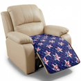 thumbnail image 1 of ZIATUBLES Navy Blue American Flag Star Printed Recliner Chair Cover, Universal Polyester Sofa Seat Cushion Cover with Side Flaps for Secure Fit, Washable Furniture Protector for Living Room, 1 of 8