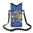 thumbnail image 1 of ZIATUBLES Neoprene Cellphone Crossbody Bag Portable Phone Sleeve Case with Adjustable Strap Shockproof Phone Purse, 4 X 8 Inch, Dinosaur Motorcycle Deep Blue, 1 of 7