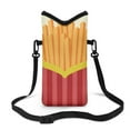 thumbnail image 1 of ZIATUBLES Neoprene Cellphone Crossbody Sleeve Pouch Top Opening Phone Bag Hook and Loop Fastener Cellphone Water Resist Purse with Removable Strap, 4 X 8 Inch, French Fries Print, 1 of 7