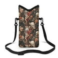 thumbnail image 1 of ZIATUBLES Neoprene Cellphone Sleeve Portable Water Resist Cellphone Pouch with Detachable Carrying Strap Soft Crossbody Phone Wallet, 4 X 8 Inch, Skull Rose Book, 1 of 7