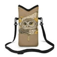 thumbnail image 1 of ZIATUBLES Owl Flower Print Neoprene Cellphone Sleeve Pouch Portable Phone Bag with Adjustable Carrying Strap, Hook and Loop Fastener Mobile Protection Case Bag, 4 X 8 Inch, 1 of 7