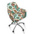 thumbnail image 1 of ZIATUBLES Paisley Flower Pattern Curved Back Dining Room Chair Covers with Arms Stretchable Vanity Desk Chair Slipcover Removable Universal Chair Protector Cover for Kitchen Living Room, 1 of 7