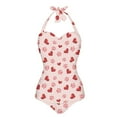 thumbnail image 1 of FKELYI Pink love Heart Dog Paw Print Halter Swimwear One Piece Swimsuit with Soft Pad for Women Tummy Control Bathing Suits Summer Monokini for Ladies Beach Swimming, M, 1 of 6