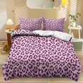 thumbnail image 1 of ZIATUBLES Queen Size Purple Leopard Print Duvet Cover Set, 3-Piece Soft Breathable Zipper Closure Bedding, Lightweight Easy Care Bed Linens for All-Season Use, Modern Bedroom Decor, 1 of 8