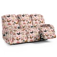 thumbnail image 1 of ZIATUBLES Recliner Chair Cover 8 PCS Stretch Reclining Couch Covers for 3 Cushion Reclining Sofa with Storage Pockets Soft Fitted Furniture Protector for Living Room, Rooster Flower Pink, 1 of 9