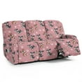thumbnail image 1 of ZIATUBLES Recliner Chair Cover 8 PCS Stretch Reclining Couch Covers for 3 Cushion Reclining Sofa with Storage Pockets Soft Fitted Furniture Protector for Living Room, Schnauzer Paw Pink, 1 of 9