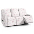 thumbnail image 1 of ZIATUBLES Recliner Cover for 3 Cushion Reclining Sofa, Stretch Recliner Couch Covers with Storage Pockets Set of 8, Soft Washable Furniture Protector for Pets, Bow Star, 1 of 9