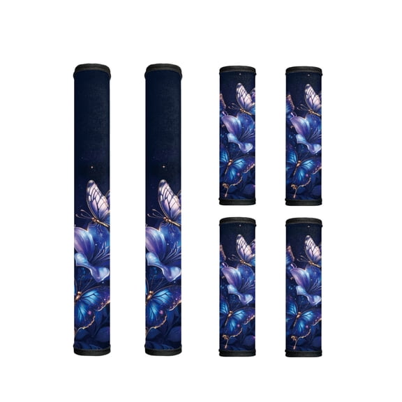 ZIATUBLES Refrigerator Door Handle Cover Set of 6 Soft Kitchen Appliance Gloves Fridge Microwave Dishwasher Handle Cloth Protector Home Decor, Butterfly Flower