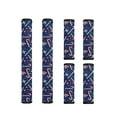 thumbnail image 1 of ZIATUBLES Refrigerator Door Handle Cover Set of 6 Soft Kitchen Appliance Gloves Fridge Microwave Dishwasher Handle Cloth Protector Home Decor,Candy Cane Snowflake Deep Blue, 1 of 7