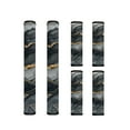thumbnail image 1 of ZIATUBLES Refrigerator Door Handle Wraps Set of 6 Washable Anti-static Protective Covers Reusable Fridge Microwave Dishwasher Kitchen Appliance Decor Covers, Black Golden Marble, 1 of 7