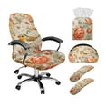 thumbnail image 1 of ZIATUBLES Robin Peony Print 5 PCS Office Home Chair Decor Bundle Includes Chair Cover with Armrest Slipcovers, Remote Control Holder and Tissue Box Organizer, S, 1 of 7