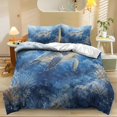 thumbnail image 1 of ZIATUBLES Sea Turtle Coral Print Twin Size Duvet Cover Set, 3 Pieces Soft Cozy Bedding, 1 Duvet Cover & 2 Pillowcases, Easy Care Lightweight Bedding for All Season, Chic Modern Decor, 1 of 8