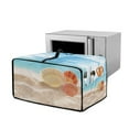 thumbnail image 1 of ZIATUBLES Shell Beach Print Toaster Oven Cover Linen-Look Polyester Fabric Appliance Dust Cover Large Size Stain Resistant Kitchen Countertop Decor Organization, 22.5" x 18.5" x 13", 1 of 8