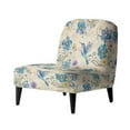 thumbnail image 1 of ZIATUBLES Small Armless Couch Slipcover Soft Accent Chair Cover Stretch Spandex Slipper Chair Slipcover Machine Washable Soft Furniture Protector Cover Decor, Retro Hummingbird Flower Blue, 1 of 7