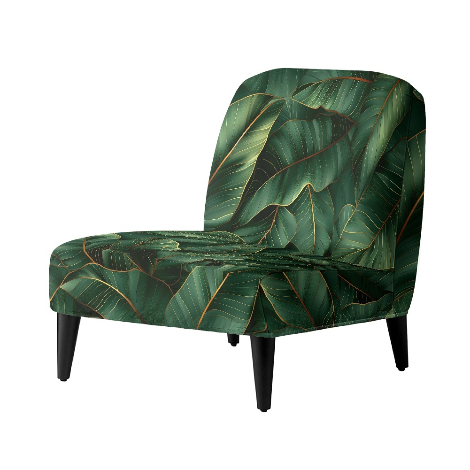 ZIATUBLES Small Armless Couch Slipcover Soft Stretch Accent Chair Cover Washable Spandex Slipper Chair Covers Modern Sofa Furniture Protector Cover for Living Room, Banana Leaf