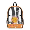 thumbnail image 1 of ZIATUBLES Smiling Sun Print Clear Backpack Heavy Duty, Fabric & PVC Transparent Backpack with Front Pockets & Side Mesh, See Through Bookbag for School College Security, 1 of 7