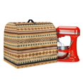 thumbnail image 1 of ZIATUBLES Stand Mixer Dust Cover Multi-Functional Kitchen Mixer Cover with Top Handle and Front Pockets for Extra Accessories Tribal Patchwork Khaki Pattern Waterproof Kitchen Mixer Accessories, 1 of 7