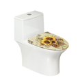 thumbnail image 1 of ZIATUBLES Sunflower Butterfly Print Toilet Bowl Lid Cover with Elastic Edges Washable Polyester Bathroom Covers Fits Round Oval Elongated Lids Bathroom Decor Accessories, 1 of 6