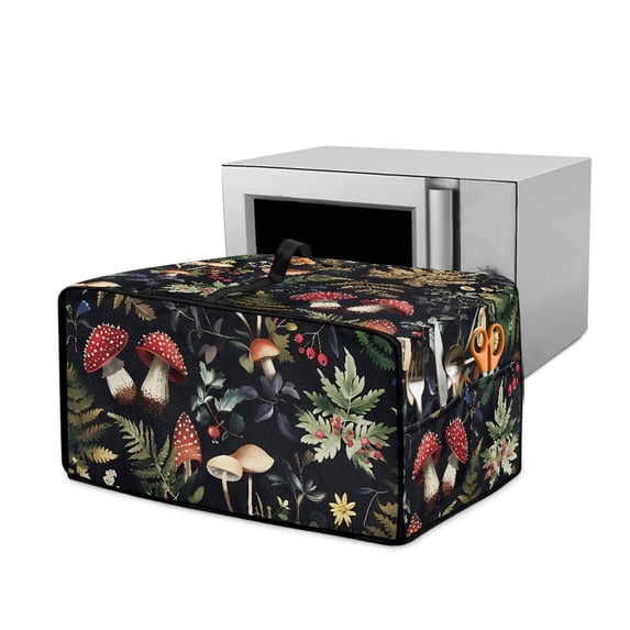 ZIATUBLES Toaster Oven Cover Stain Resistant Appliance Protector with Top Handle Decorative Accessories for Modern Kitchen, Fits 22.5" x 18.5" x 13", Mushroom Leaf