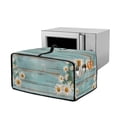 thumbnail image 1 of ZIATUBLES Toaster Oven Cover Stain Resistant Kitchen Countertop Appliance Dust Cover Small Size Appliance Protector Storage Bag with Side Pocket, 18.5" x 14.5" x 9", Daisy Pale Blue Wood Grain, 1 of 8