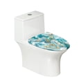thumbnail image 1 of ZIATUBLES Toilet Seat Lid Cover Breathable Stretch Fabric Toilet Lid Cover Washable Soft Bathroom Decor Fits Most Size Toilet Lids for Home Accessories, Aqua Golden Marble, 1 of 6