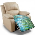 thumbnail image 1 of ZIATUBLES Tropical Sea Turtle Palm Leaf Print Recliner Chair Cover, Quilted Polyester Anti-Slip Furniture Protector, Washable Pets Friendly Recliner Couch Slipcover for Living Room, 1 of 8